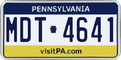 PA license plate MDT4641