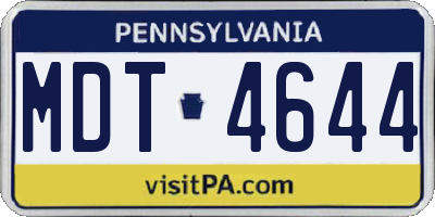 PA license plate MDT4644