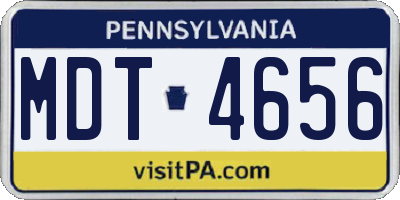 PA license plate MDT4656