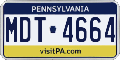 PA license plate MDT4664