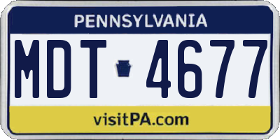 PA license plate MDT4677