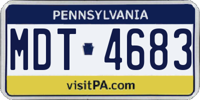 PA license plate MDT4683