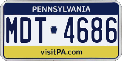 PA license plate MDT4686
