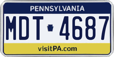 PA license plate MDT4687