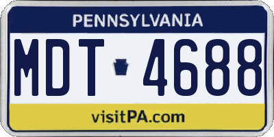 PA license plate MDT4688