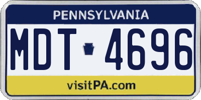 PA license plate MDT4696
