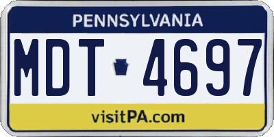 PA license plate MDT4697