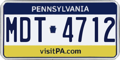 PA license plate MDT4712