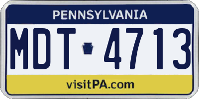 PA license plate MDT4713