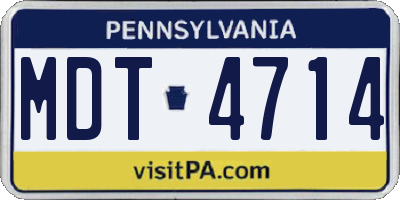 PA license plate MDT4714