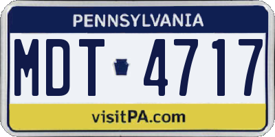 PA license plate MDT4717