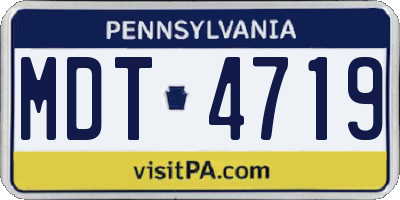 PA license plate MDT4719
