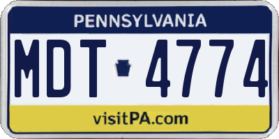 PA license plate MDT4774