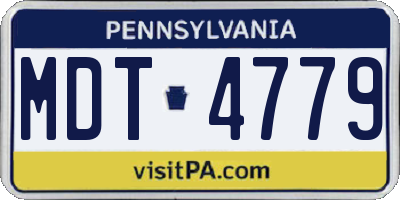 PA license plate MDT4779