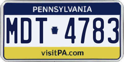 PA license plate MDT4783