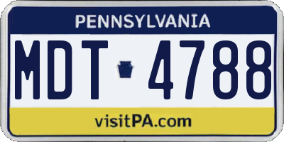 PA license plate MDT4788