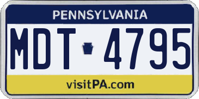 PA license plate MDT4795
