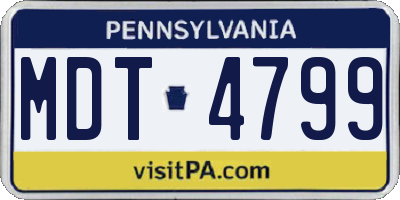 PA license plate MDT4799