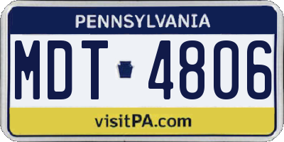 PA license plate MDT4806