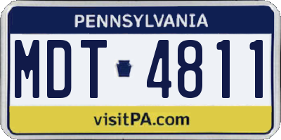 PA license plate MDT4811