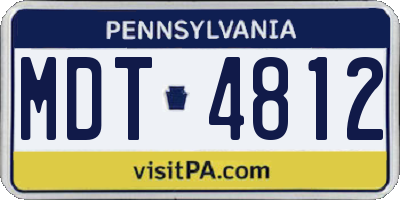 PA license plate MDT4812
