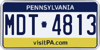 PA license plate MDT4813