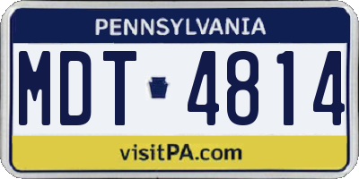 PA license plate MDT4814