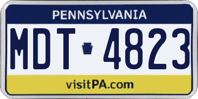 PA license plate MDT4823