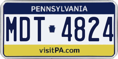PA license plate MDT4824