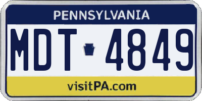 PA license plate MDT4849