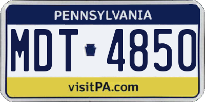 PA license plate MDT4850