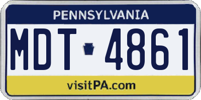PA license plate MDT4861
