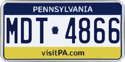 PA license plate MDT4866