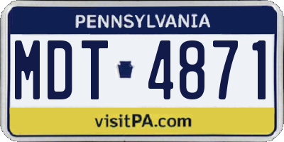 PA license plate MDT4871