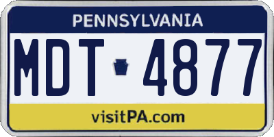 PA license plate MDT4877