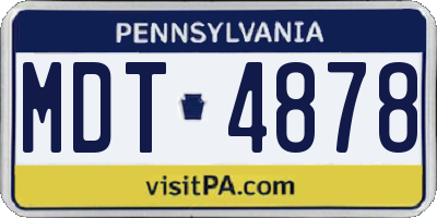 PA license plate MDT4878