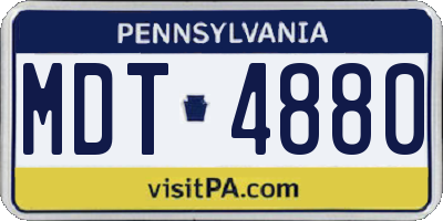 PA license plate MDT4880