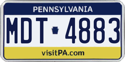 PA license plate MDT4883