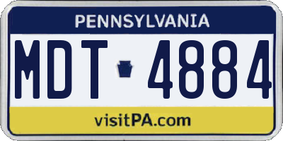 PA license plate MDT4884