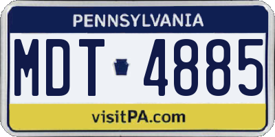 PA license plate MDT4885