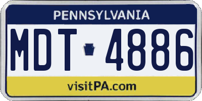 PA license plate MDT4886