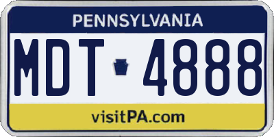 PA license plate MDT4888
