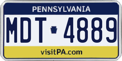 PA license plate MDT4889
