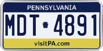 PA license plate MDT4891