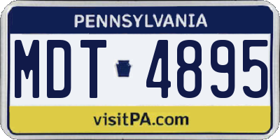 PA license plate MDT4895