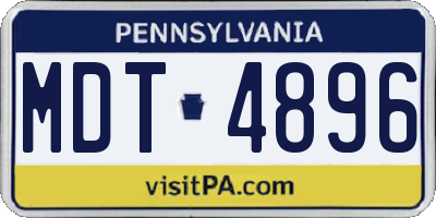 PA license plate MDT4896