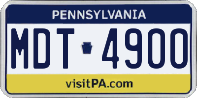 PA license plate MDT4900