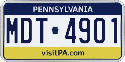 PA license plate MDT4901