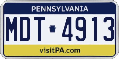 PA license plate MDT4913