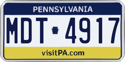 PA license plate MDT4917